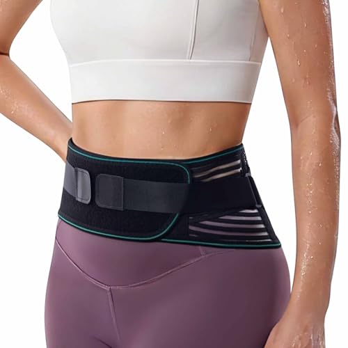 Lower Back Brace for Men and Women, Adjustable Lumbar Support Belt with Breathable Lightweight Design - color: Black, size: Large