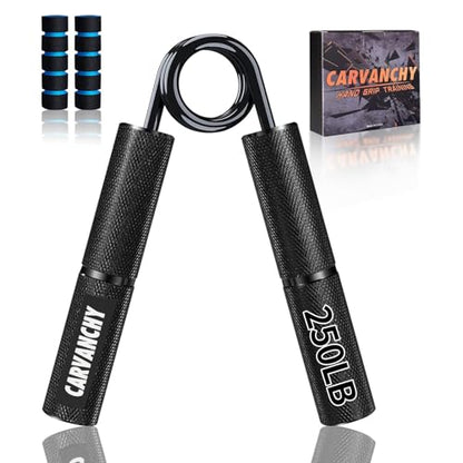Grip Strength Trainer Set, 6 Pack, 50-350LB, Wrist Forearm Strengthener, Metal No Slip, Hand Grip Gripper Strengthener for Strength Training and Exercise, Hand Workout Squeezer Grip Strength - color: Black,250lb