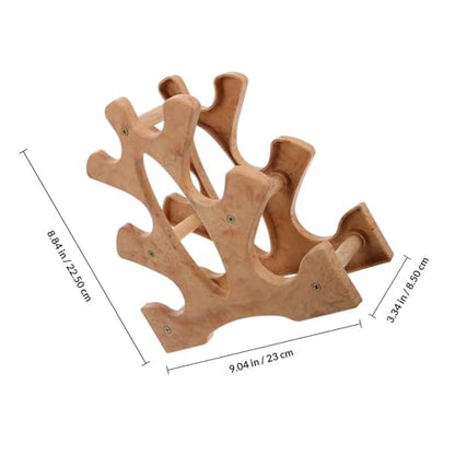 IMIKEYA Three-tier Wooden Dumbbell Rack Stand for Home Gym Organization, Compact Weight Storage Shelf with Kettlebell Saddle, Space-saving Fitness Equipment Holder for Strength Training
