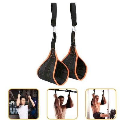 Ab Straps Hanging Gym Strap Portable Ab Training Belt with Adjustable Suspension for Home Workout Core Strength Exercise Fitness Equipment Set
