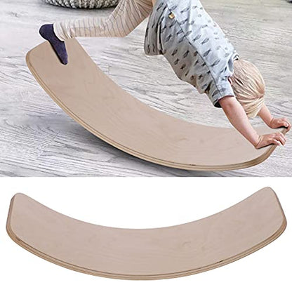 Wooden Toys, Multifunctional Wooden Balance Board Training Curved Rocker Board Fitness Accessory