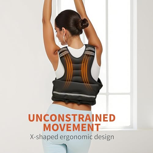 Strength Training Adjustable Weighted Vest - 11–20LB with Removable Weights, Strength Training & Running Weight Vest for Women & Men, Breathable Body Weight Vest with Reflective Stripe