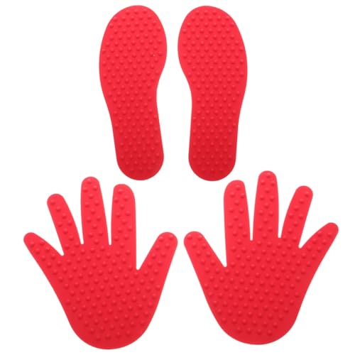 Abaodam 1set Soft Sensory Training Equipment for Boy Girl Hand and Foot Print Markers Motor Skills Development Tactile Learning Pads for and Classroom Activities - color: Red