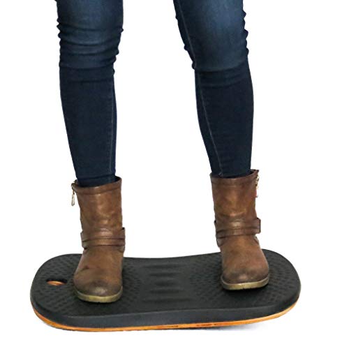 Balance Board for Standing Desks | Bentwood Frame with Comfortable Padding makes the perfect Anti Fatigue Mat or Floor Comfort Mat at your Stand Up Desk (Black, 20" Wide)