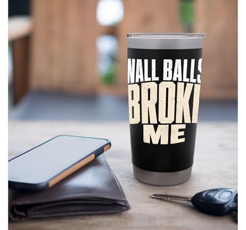 Wall Balls Broke Me Funny Functional Fitness Race Training Stainless Steel Insulated Tumbler - color: Black