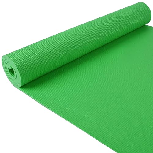 Fitvids All Purpose 1/4-Inch High Density Anti-Tear Exercise Yoga Mat with Carrying Strap, Multiple Colors - color: Green
