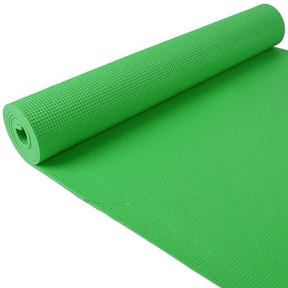 Fitvids All Purpose 1/4-Inch High Density Anti-Tear Exercise Yoga Mat with Carrying Strap, Multiple Colors - color: Green