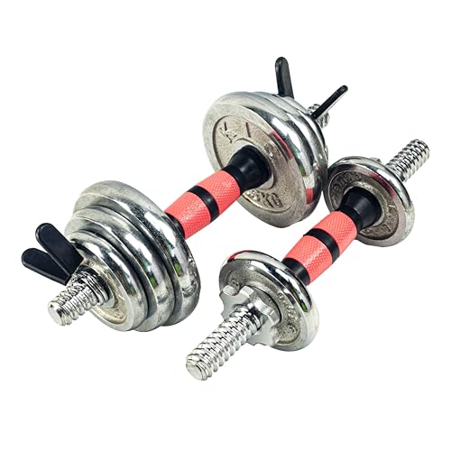 12.6/14.2/15.7inch(30/35/40cm)Pink&Black Threaded Dumbbell Durable Rubber Handles/Adjustable Dumbbell Bar Handles,Fit 1 inch Standard Weight Plate Weightlifting Accessories Sold in Pair - size: 14.9 inches