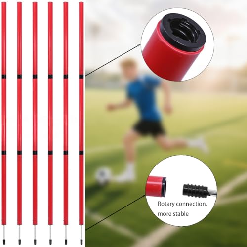 Soccer Agility Training Equipment, 6 Adjustable Soccer Training Agility Poles, 1 Speed Agility Ladder,10 Soccer Agility Cones for Training, 1 Jump Rope + Storage Bag for Youth Soccer Drills