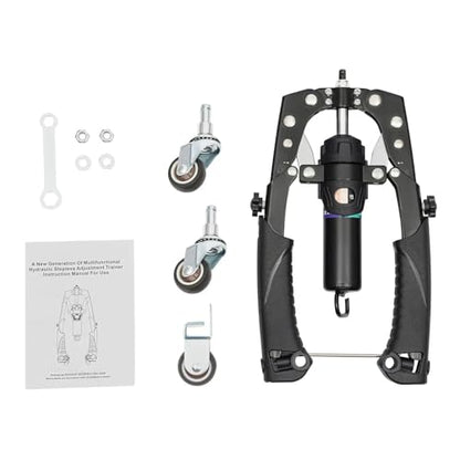 Mymus CoreFlex Twister Pro, Hydraulic Power Chest Press Machine, All-in-One Adjustable Hydraulic Arm Exerciser Twister Bar, 22-440lbs, 2-in-1 Chest Trainer with Ab Roller Wheel