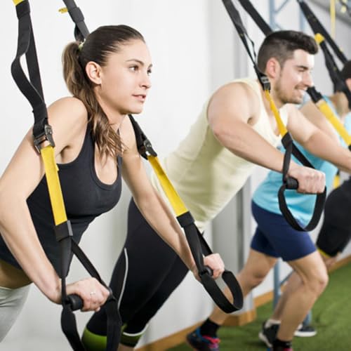 Home Suspension Straps Training Kit, Resistance Trainer Exercise Straps with Handles,Portable Gym Workout, For Strength Training, Full Body Exercise Equipment