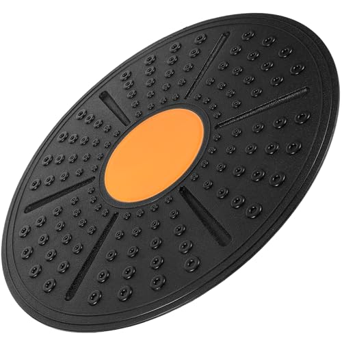 Non-slip Balance Board Trainer with Adjustable Angle for Stability Core Training PP Material Fitness Equipment for Yoga Rehabilitation and Exercise at Home Gym Black Orange