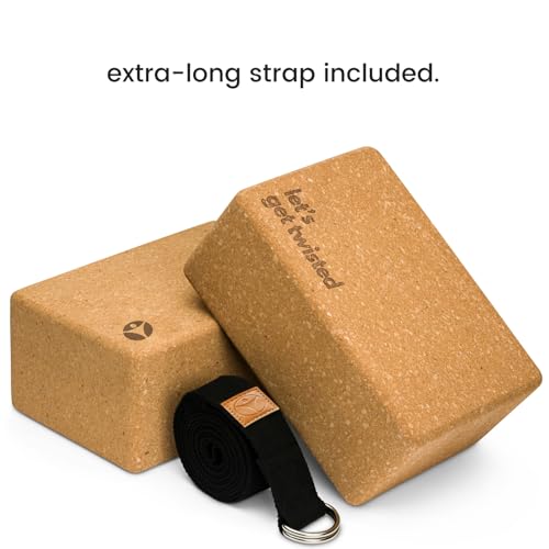 Cork Yoga Blocks 2 Pack – High Density Non Slip with Select Cork Grain for Chip-Resistant Durability | Extra Thick 4” for Support & Stability | Natural, Smooth, and Crumble Free | Body By Yoga