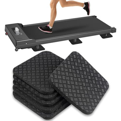 6 Pcs Walking Pad Mat, Treadmill Mat Pads, 4" x 4" x 0.2" Double-Sided Non-Slip Exercise Equipment Mat, High Density Silicone Anti Vibration Pad for Protect Floors, Noise Reduction - size: 4"x4"x0.2" (6PCS)