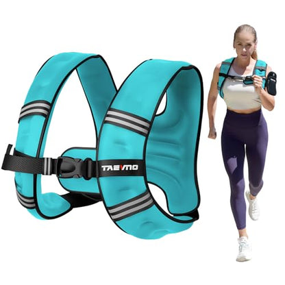 Weighted Vest for Men Women, 6/8/12/16/20/25lbs with Detachable Phone Pouch - color: Blue, size: 12LB