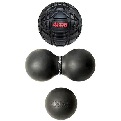 4KOR Massage Balls for Trigger Point Therapy - Myofascial Release Ball - Muscle Relief for Back, Neck, Shoulder, Foot Pain - Fitness Massage Balls for Mobility - Deep Tissue Release Ball - style: Peanut Ball Set