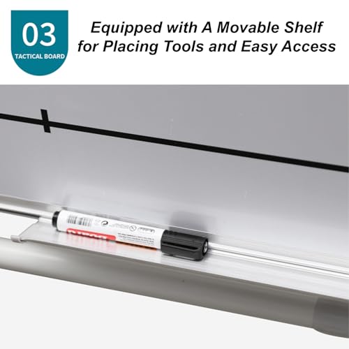 Double-Sided Wheeled Coaching Whiteboards, Basketball Board for Coaches with Marker Pen and Eraser, Retractable Bracket, for Daily Training, Tactical Deployment(Football) - size: Football