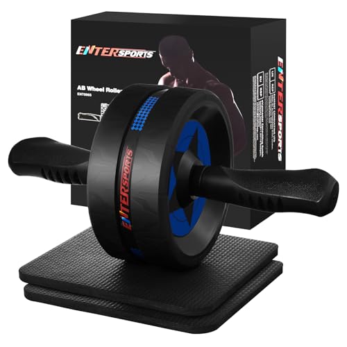 Ab Roller Wheel for Abs Workout with 2 Knee Pads for Home Gym - color: Blue