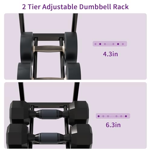 HavenlyYouth Dumbbell Rack, Gym Storage Rack, Weight Rack for Home Gym, Dumbbells, Kettlebells, Yoga Mats & More Space-Saving Home Gym Organizer