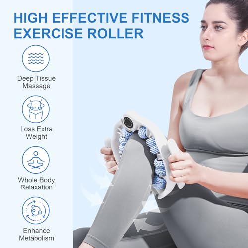 KESHWELL Cellulite Massage Roller,Muscle Massage Roller, Cellulite Remove Massager,Manual Massage Stick with Detachable Rollers for Leg,Neck,Back, Arm,Thigh.Blue