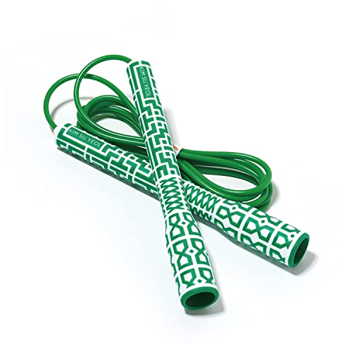 Skipping Jump Rope for Fitness Workout - Light Weight, Adjustable, Tangle Free, Excellent line control for Cardio Boxing, CrossFit, Training Exercise All Ages and Gender ( Special Luxury, KA-220, Made in Korea) - color: Green (Royal Luxury)