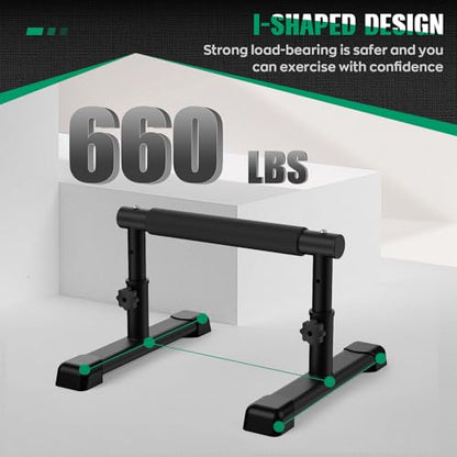 IMAYCC Push Up Bar, Adjustable 7.5" and 10.6" High Parallettes Bars & Dip Bar With Full-Cover Foam Grips, No Wobbling Calisthenics Equipment For Handstand, L-Sit, Gymnastics, Strength Training Home Gym - color: A
