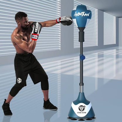 Freestanding Reflex Boxing Bag,Punching Bag with Stand,Height Adjustable,Speed Punching Ball for Adults Kids,Boxing Equipment for Home Gym - color: Green
