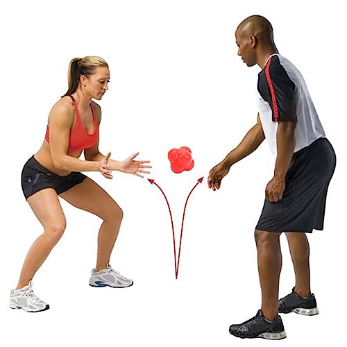 banapoy 6 Sided High Bounce React Ball, Silicone Random Leap Reflexs Training for Hand Eye Coordination Agility for Baseball Soccer Basketball Hockey
