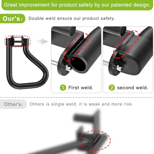 SELEWARE Power Cage Accessories, Dip Handles, Pull‑Up Stations, and Multi‑Grip Training Attachments - color: Solid Dip Bar Attachment for 1" Hole of 2x2 inch Rack