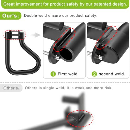 SELEWARE Power Cage Accessories, Dip Handles, Pull‑Up Stations, and Multi‑Grip Training Attachments - color: Solid Dip Bar Attachment for 1" Hole of 2x2 inch Rack