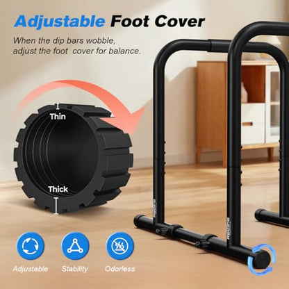 RELIFE REBUILD YOUR LIFE Dip Bar for Home Gym Training 400LBS Parallel Bars - color: Black