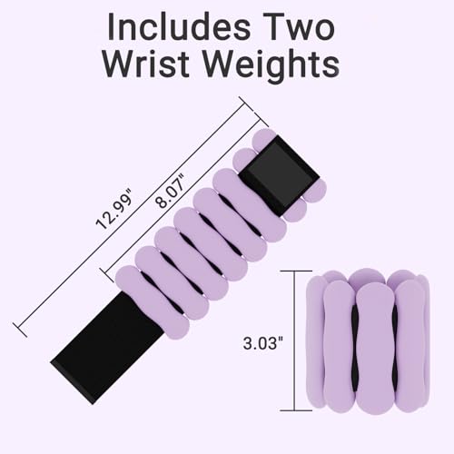 Ankle Weights Wrist Weight for Women Men, Set of 2, 1 lb/2 lb Each - color: Purple, size: 1lb each weight (2lbs Pair)