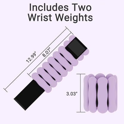 Ankle Weights Wrist Weight for Women Men, Set of 2, 1 lb/2 lb Each - color: Purple, size: 1lb each weight (2lbs Pair)