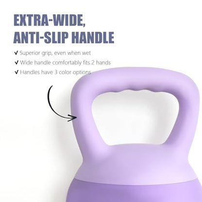 DlandHome Kettlebell Weights Strength Training Kettlebell-Great for Full Body Workout and Strength Training,Easy Grip Handle,PVC Filled with Iron Sand - color: Purple-15lbs