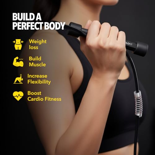 Boldfit Skipping Rope for Men and Women Jumping Rope With Adjustable Height Speed Skipping Rope for Exercise, Gym, Sports Fitness Adjustable Jump Rope-Pencil