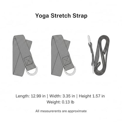 Yoga Stretch Strap, Polyester Exercise Strap for Flexibility Training and Assisted Stretches (1 PC) - color: Black