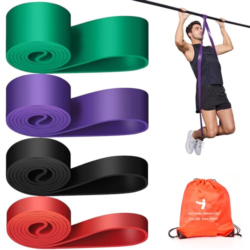 Pull Up Assistance Bands Set 5 LBS - 230 LBS, Long Resistance Bands for Pull Ups Working Out, Gym Workout Bands for Men Exercise Muscle Training and Shape Body - Carry Bag Included - color: 15 LBS - 120 LBS