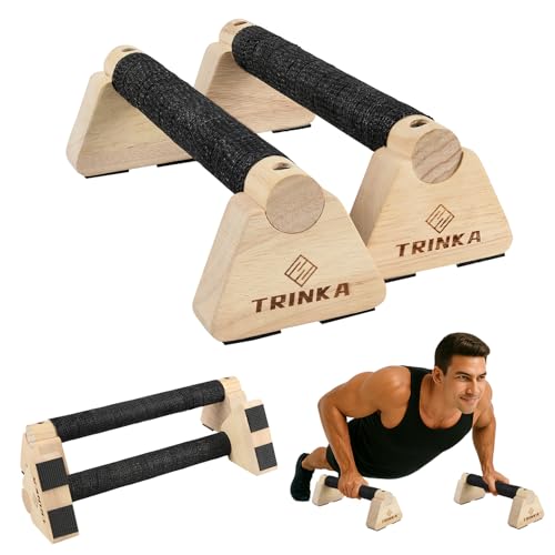 Wooden Parallettes Push Up Bars, 2 PCS Wood Calisthenics Bars with Non-Slip Base, Pushup Handles for Floor Home Fitness, Workout Equipment for Men and Women Strength Training - size: 30cm