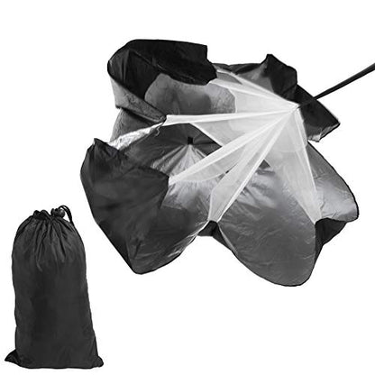 Adjustable Resistance Parachute Training Umbrella Speed Chute Drag Parachute for Running Football Track with Waist Belt 5-15kg Resistance Lightweight Carry Bag