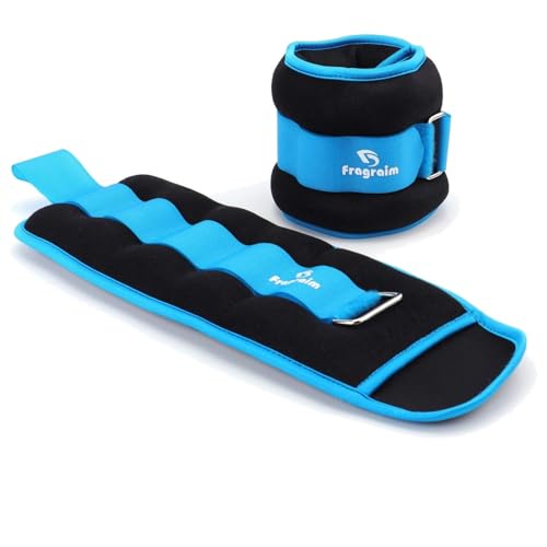 Ankle Weights for Women, Men and Kids - 1/2/3/4/6/8/10/12/15/20 LBS 1 Pair Strength Training Wrist/Leg/Arm Weight with Adjustable Strap for Jogging, Gymnastics, Aerobics, Home Fitness, Physical Therapy - style: 8Lbs Pair (4lb x 2) - Sky blue
