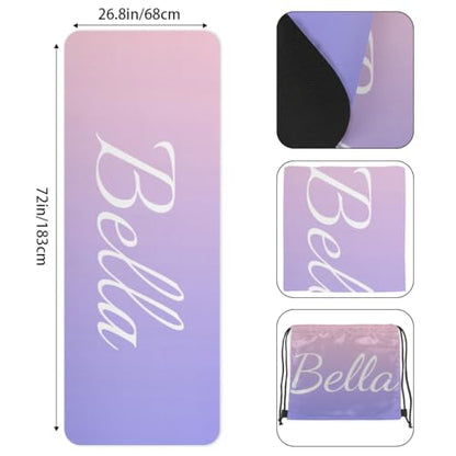 Custom Name Yoga Mat,Personalized Travel Yoga Exercise Mat,Non Slip,Perfect for Kids & Adults,Gradient Color D Series - color: Style 2