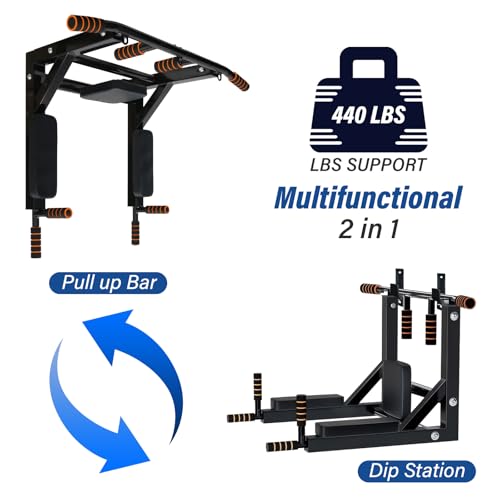 BDL Wall Mounted Pull Up Bar Multifunctional Chin Up bar for Home Gym - color: Wall Mount Pull Up Bar
