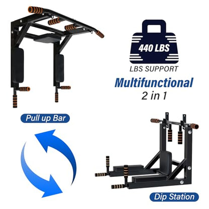 BDL Wall Mounted Pull Up Bar Multifunctional Chin Up bar for Home Gym - color: Wall Mount Pull Up Bar