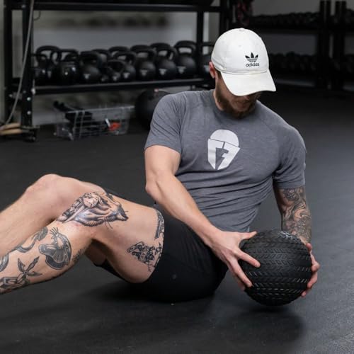 Titan Fitness Rubber Tread Slam Ball, Dead Bounce, Weight Workout - Throw, Catch, Slam, Twist - style: 60 lb