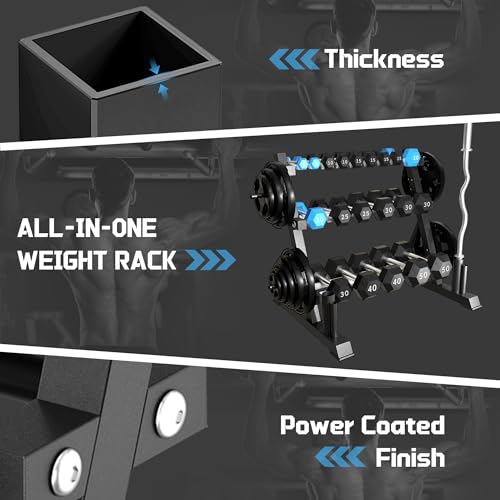 FONBEAR 3 Tier Dumbbell Rack, Weight Storage Rack,1200LBS Multifunctional Weight Rack for Home Gym, Heavy-Duty Dumbbell Rack Stand for Dumbbells Barbell Kettlebells & Weight Plates