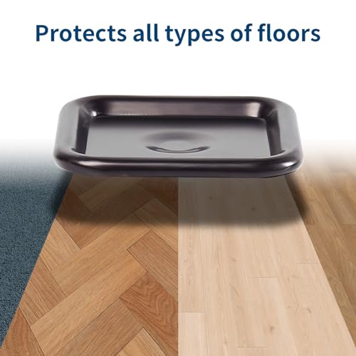 Ezprotekt 2 1/2" Square Carpet Bottom Furniture Caster Cups, 16 Pcs Reusable Furniture Coasters, Felt Furniture Sliders Pads to Protect Hardwood, Tile or Carpetd Floors from Scratches (Brown/Gray) - size: 2-1/2 inch