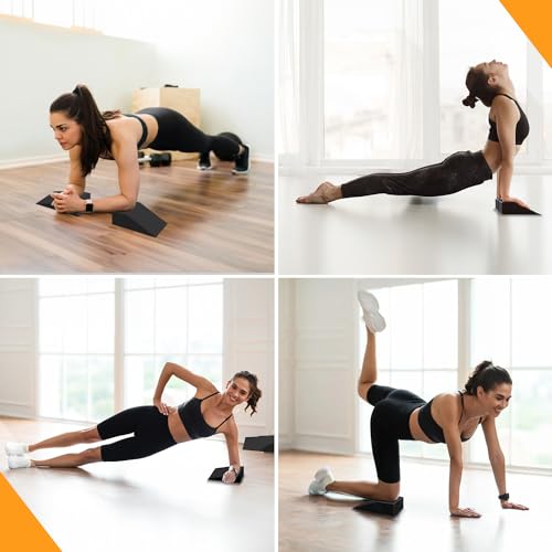2 Pack Squat Wedge Blocks, Foot and Wrist Yoga Wedges - color: Black