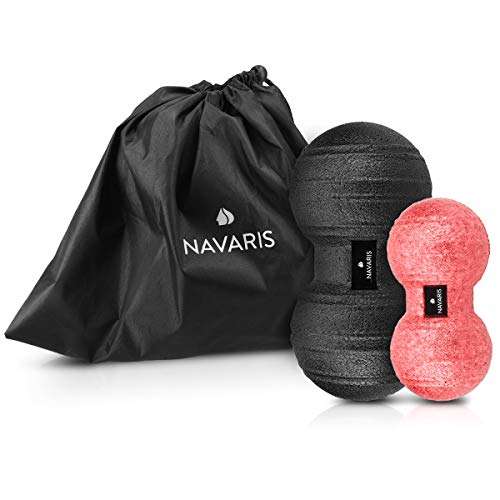 Navaris Double Massage Ball - Peanut Shaped Self-Massage Balls Trigger Point for Muscle Relaxation - Peanut Balls