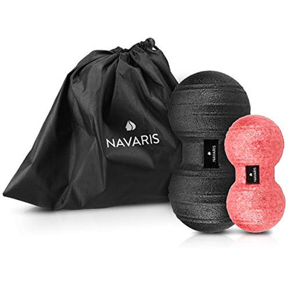 Navaris Double Massage Ball - Peanut Shaped Self-Massage Balls Trigger Point for Muscle Relaxation - Peanut Balls