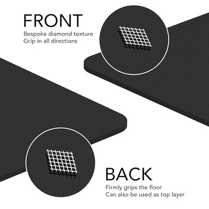 Large Exercise Mat – Extra Thick 10mm Workout Mat (72"x32") – Non-Slip TPE Yoga Mat for Women & Men – Pilates, HIIT, Fitness & Home Gym Mat – Includes Free Carry Bag - color: Black - Engraved